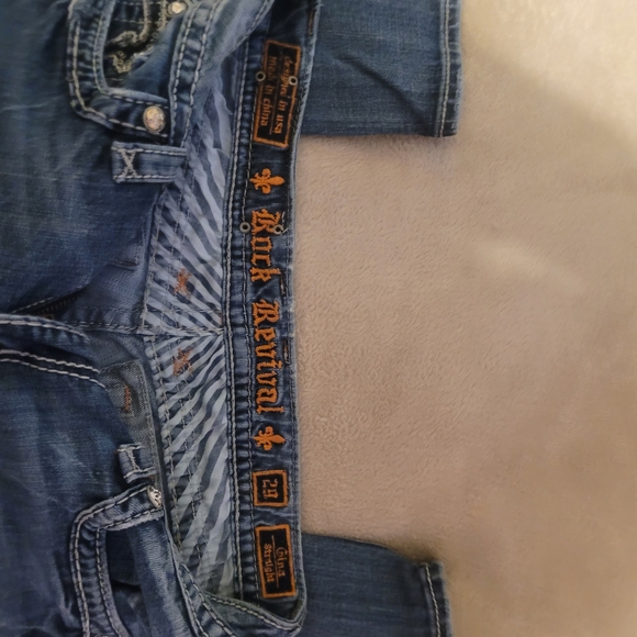 Rock Revival Women's Medium Blue Straight Leg Jeans - Picture 3 of 10